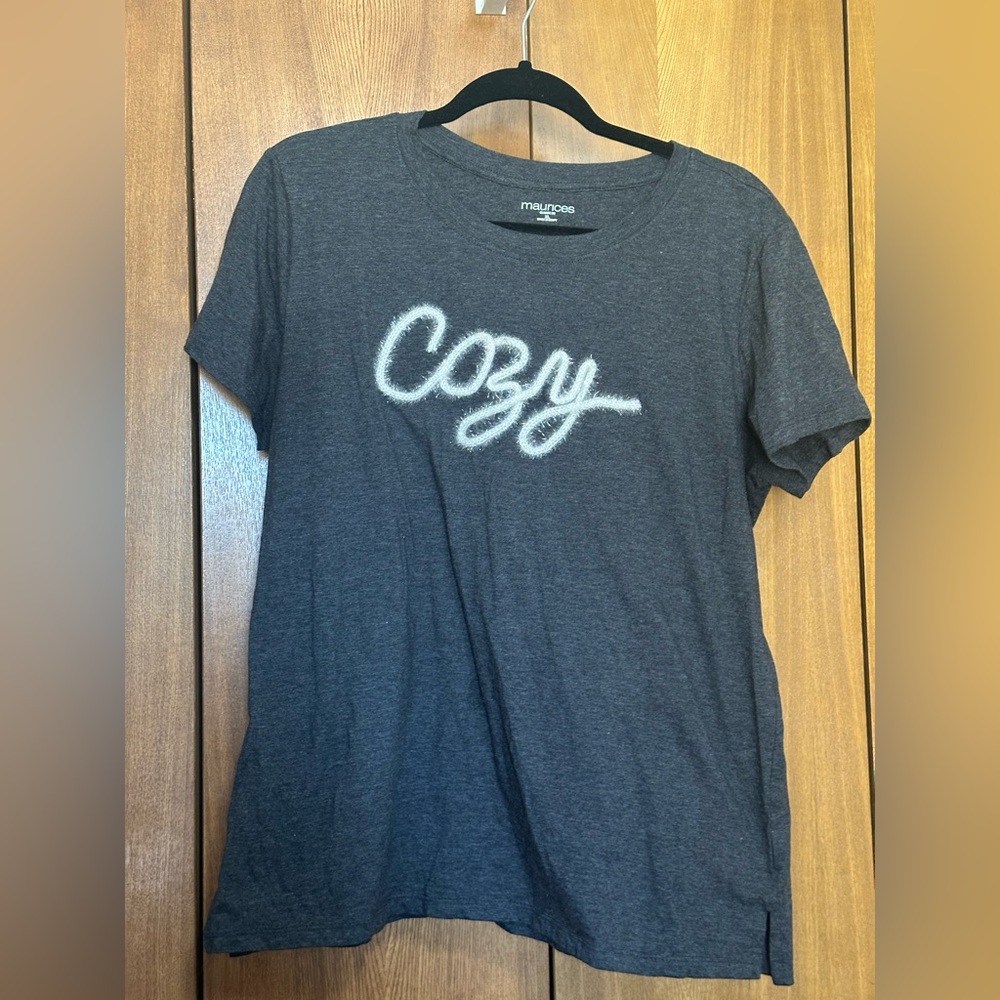 Maurices Charcoal Gray 'Cozy' Graphic Tee